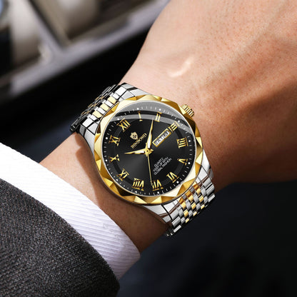 Fashion Double Calendar Quartz Watch Waterproof Men's Watch