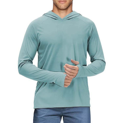 Long Sleeve Men's Loose Casual Hooded Workout Clothes Sweater
