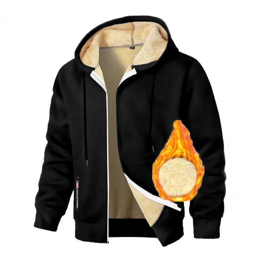 Men's Cashmere Hoodie Thickened Zipper Coat