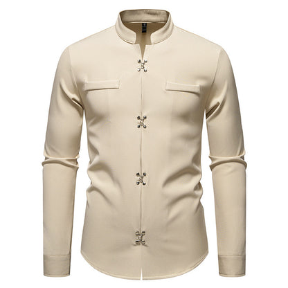 New Men's Long-sleeved Shirt High-grade Ruan Handsome Loose Casual Shirt Trendy